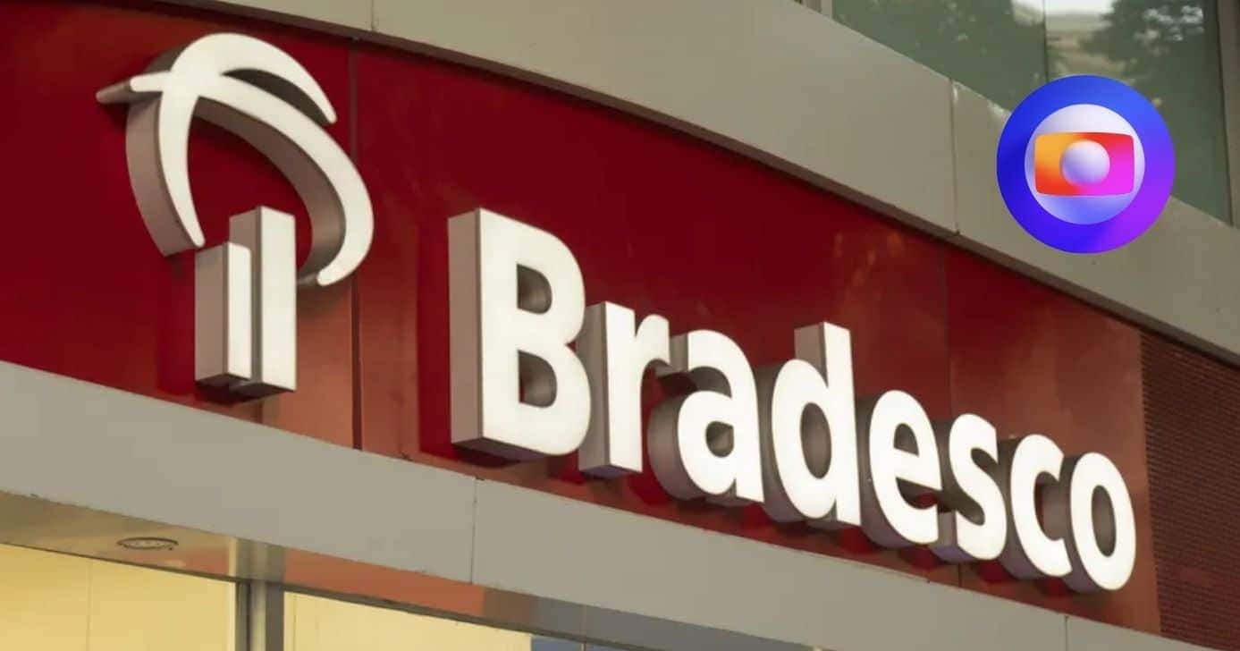 Agência Bradesco e logo da Globo (Fotos: Reproduções / Globo)