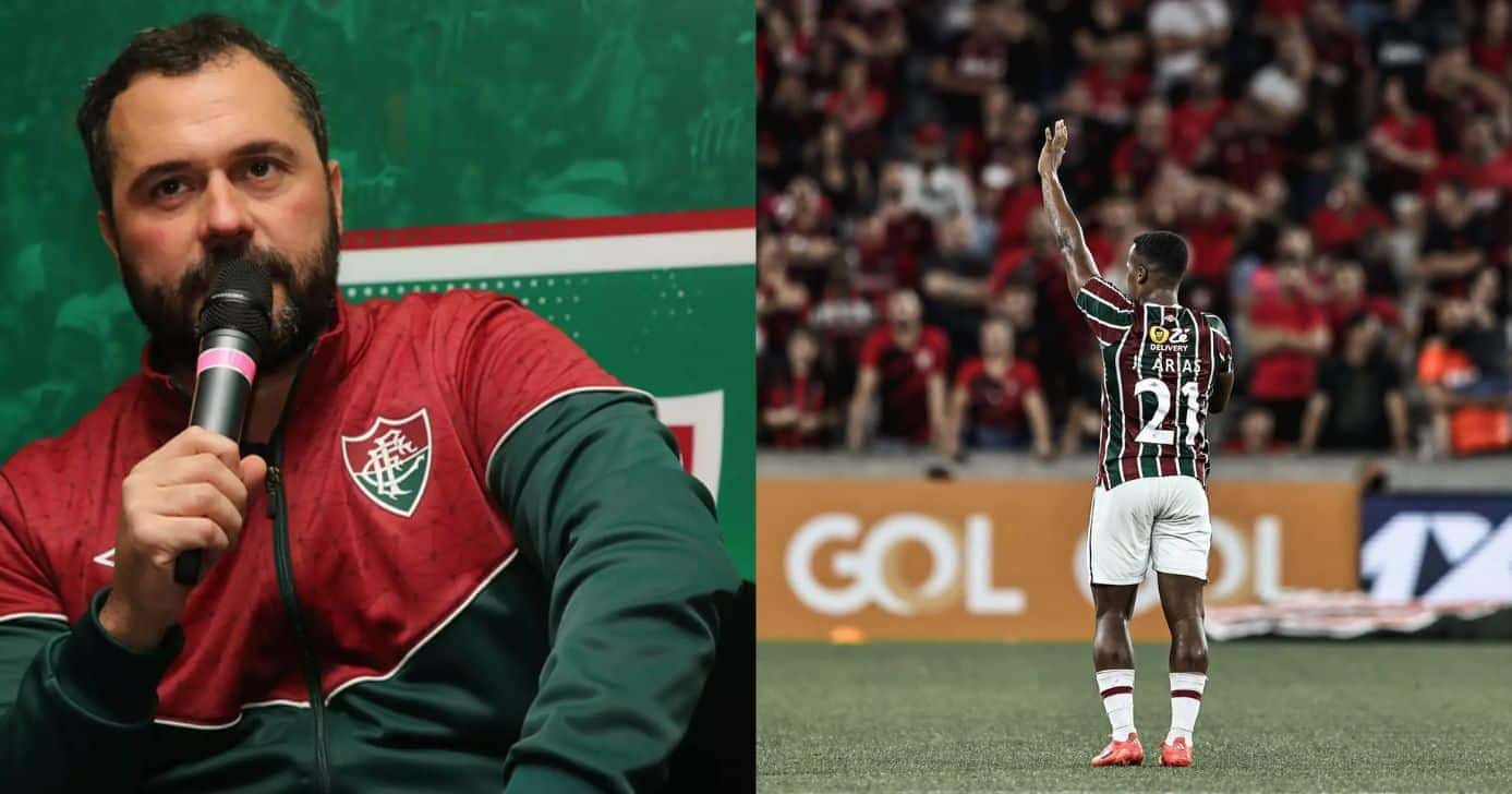 Mário Bittencourt, presidente do Fluminense, e Jhon Arias (Reprodução - Internet)