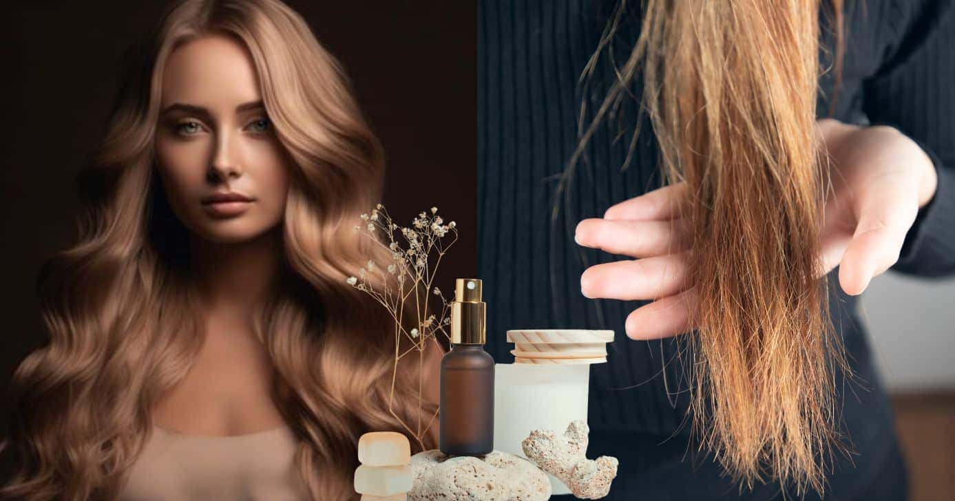 Modelo, óleo natural e cabelo ressecado (Fotos: Reproduções / Canva)