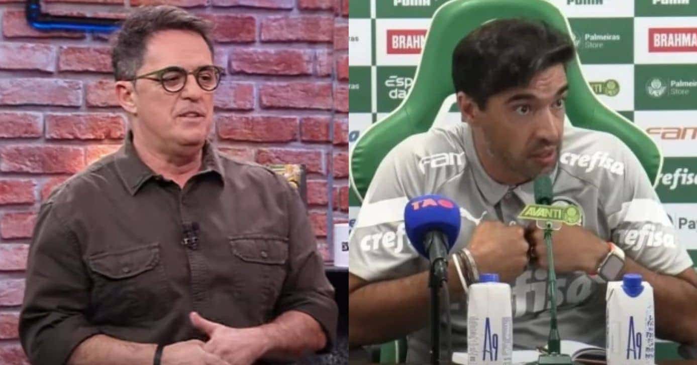 Fernandinho Fernandes no Os Donos da Bola e Abel Ferreira (Fotos: Reproduções / Band / Internet)