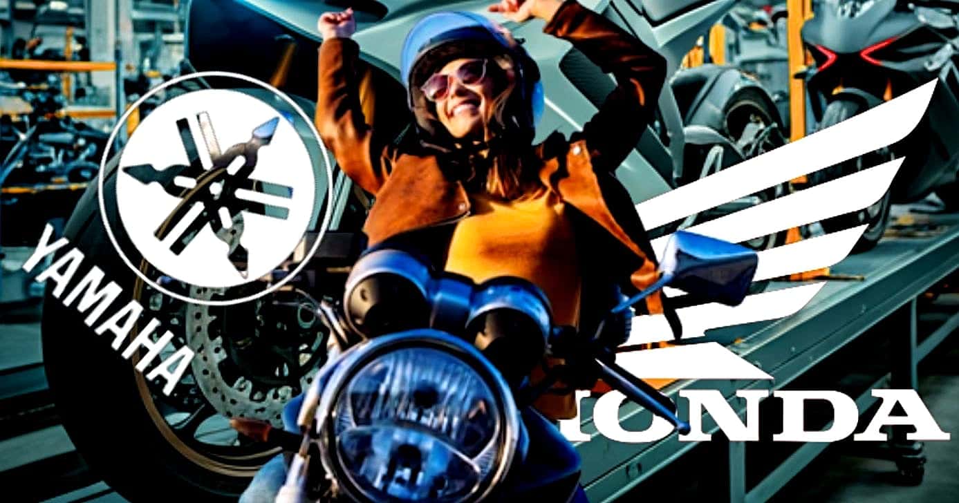 Ilustração motociclista/Honda e Yamaha (Foto Reprodução/Montagem/Lennita/Tv Foco/Canva/Internet)