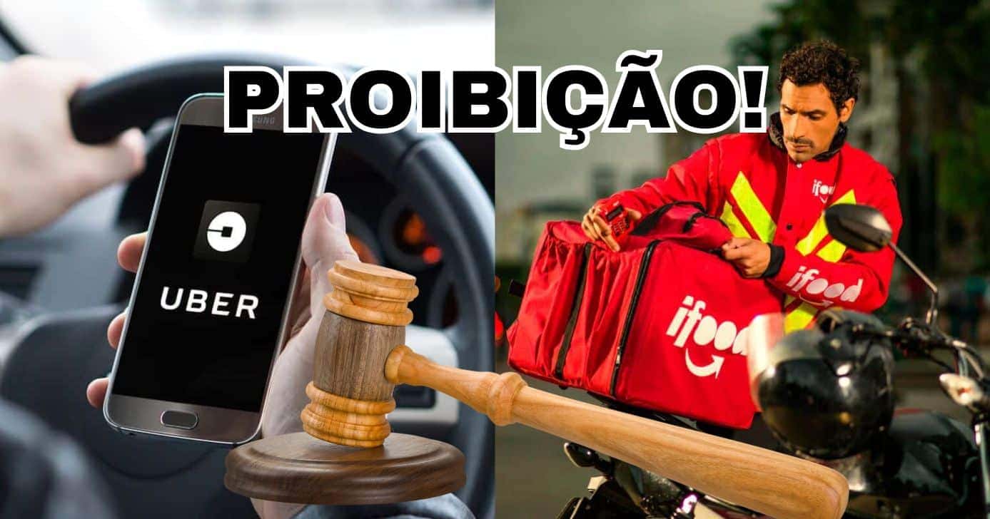 Proibições a motoristas da Uber e entregadores do iFood são confirmadas no RJ (Reprodução/Montagem TV Foco/Canva)