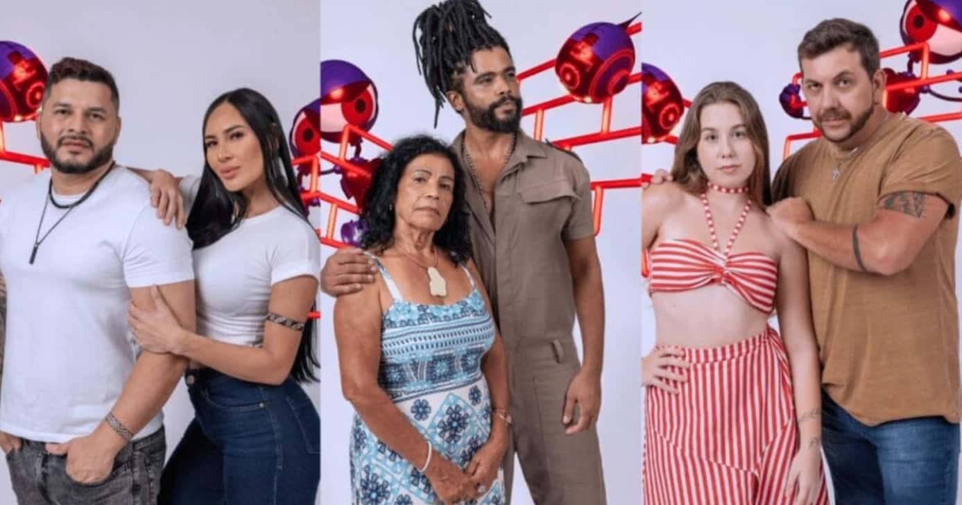 Arleane e Marcelo, Diogo e Vilma e Edilberto e Raissa estão no primeiro paredão do BBB25 (Foto: Fábio Rocha, Globo)