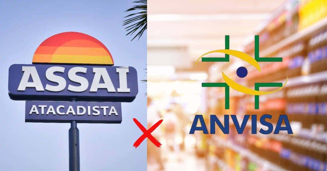 Assaí, supermercado e logo Anvisa (Fotos: Reproduções / Internet / Canva)