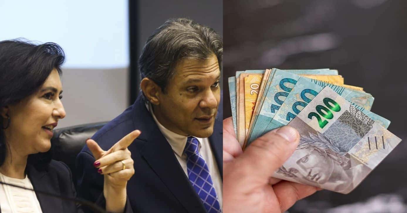 Haddad e Tebet com salário mínimo - Foto Reprodução Internet