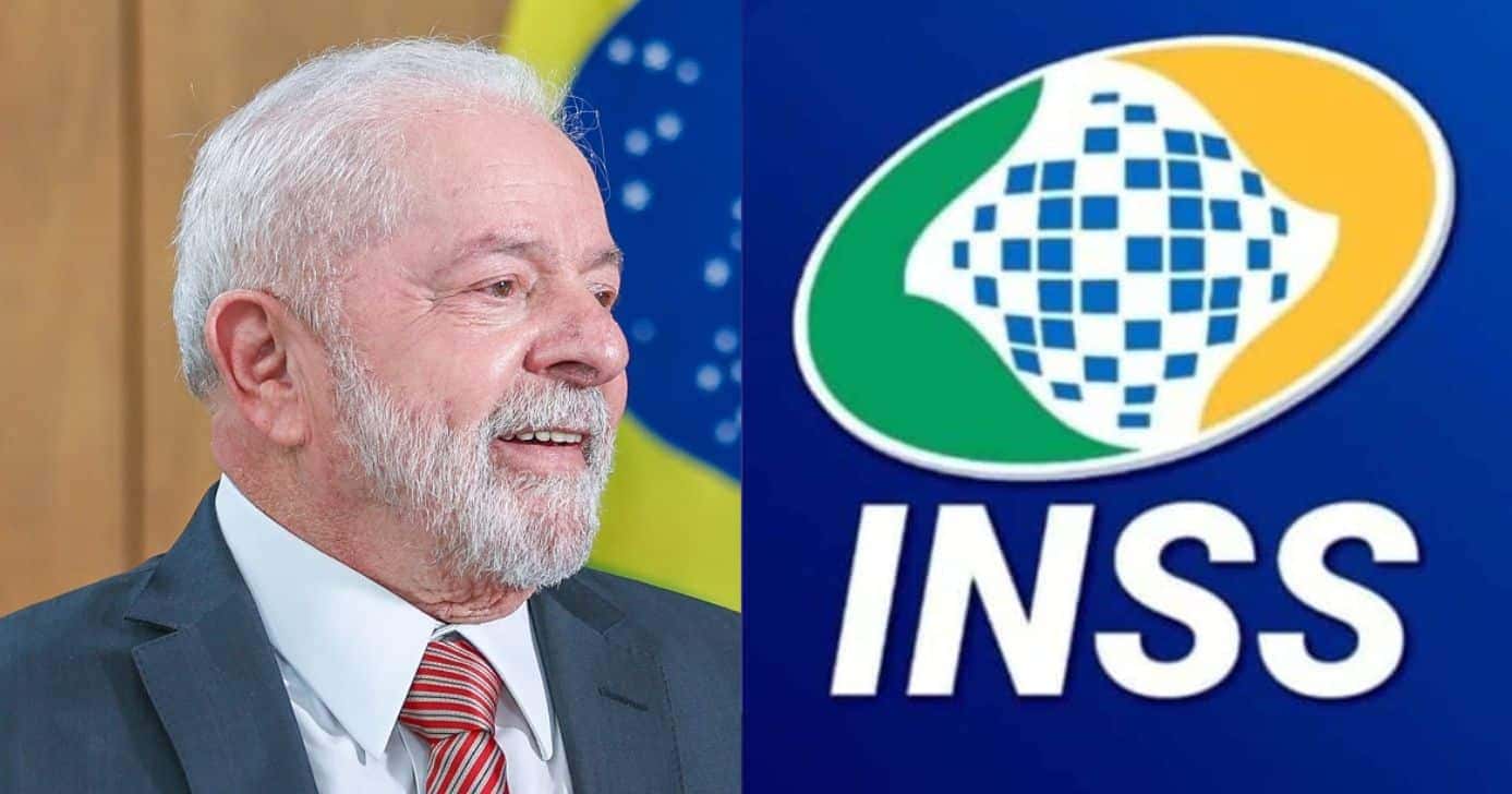 Luiz Inácio Lula da Silva e logo do INSS (Fotos: Reproduções / Ricardo Stuckert / Internet)