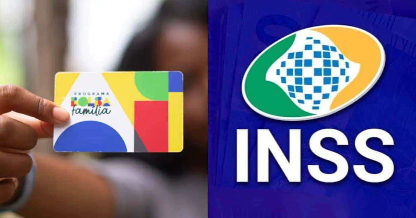 Logo do INSS e cartão do Bolsa Família - Foto: Montagem