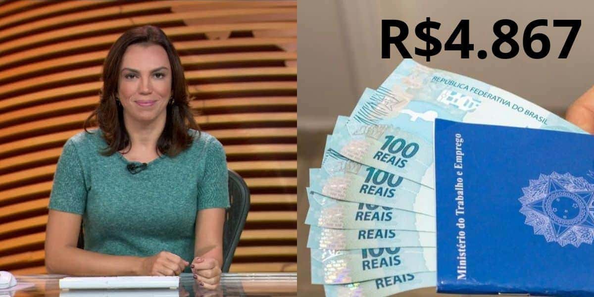 Ana Paula Araújo confirma salário de R$4.867 à lista de trabalhadores (Reprodução: Globo)