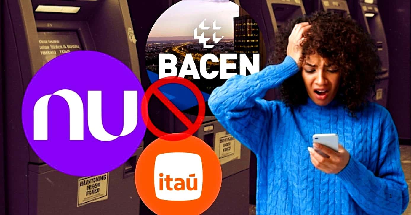 Banco Central faz alerta sobre bloquei de contas em bancos como Itaú, Nubank e mais (Foto Reprodução/Montagem/Tv Foco/Canva/BC/Lennita)