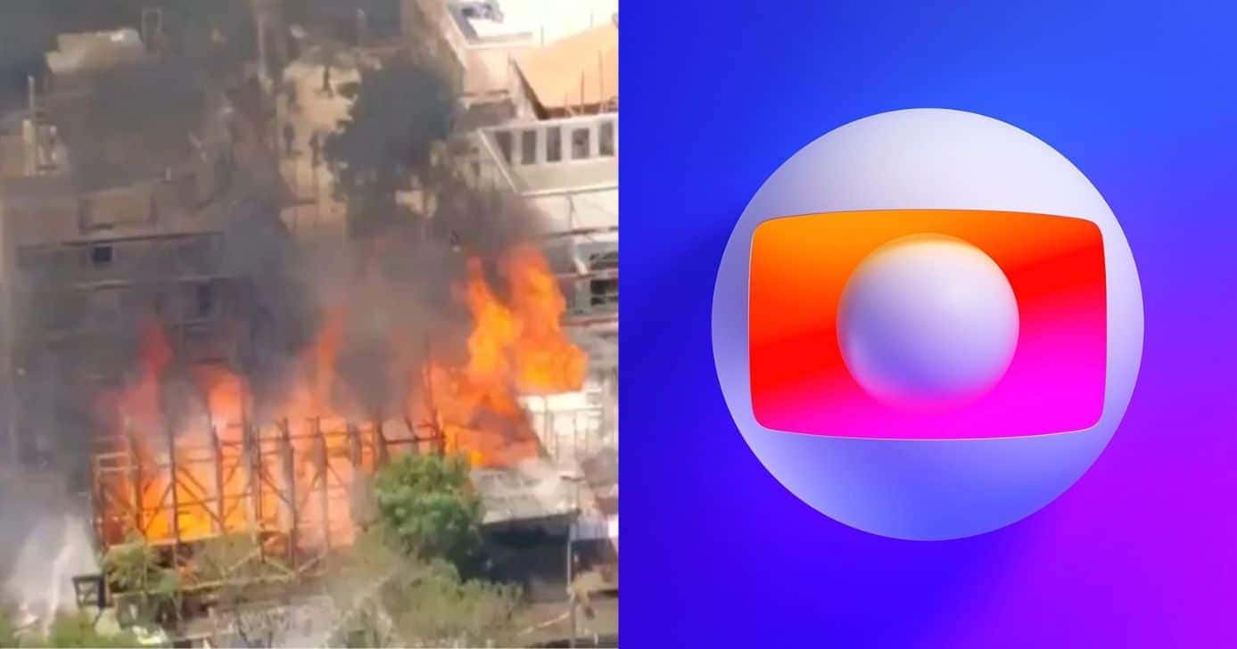 Incêndio atingiu estúdio da Globo (Foto: Reprodução)