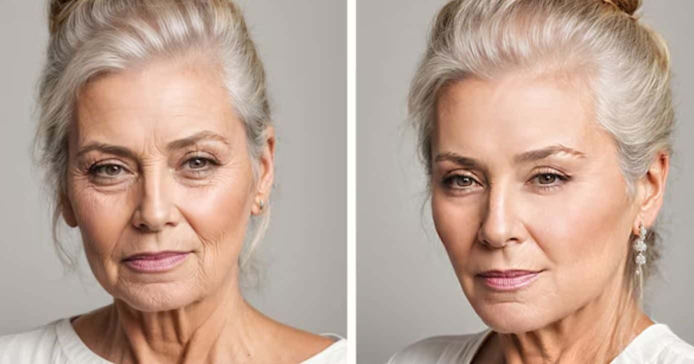 Antes e depois de rugas (Foto: Freepik)