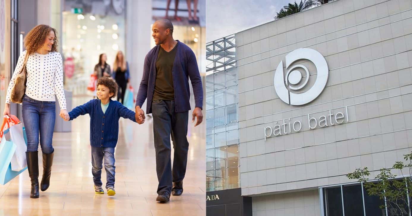 Família em shopping e Pátio Batel (Fotos: Reproduções / Canva / Internet)