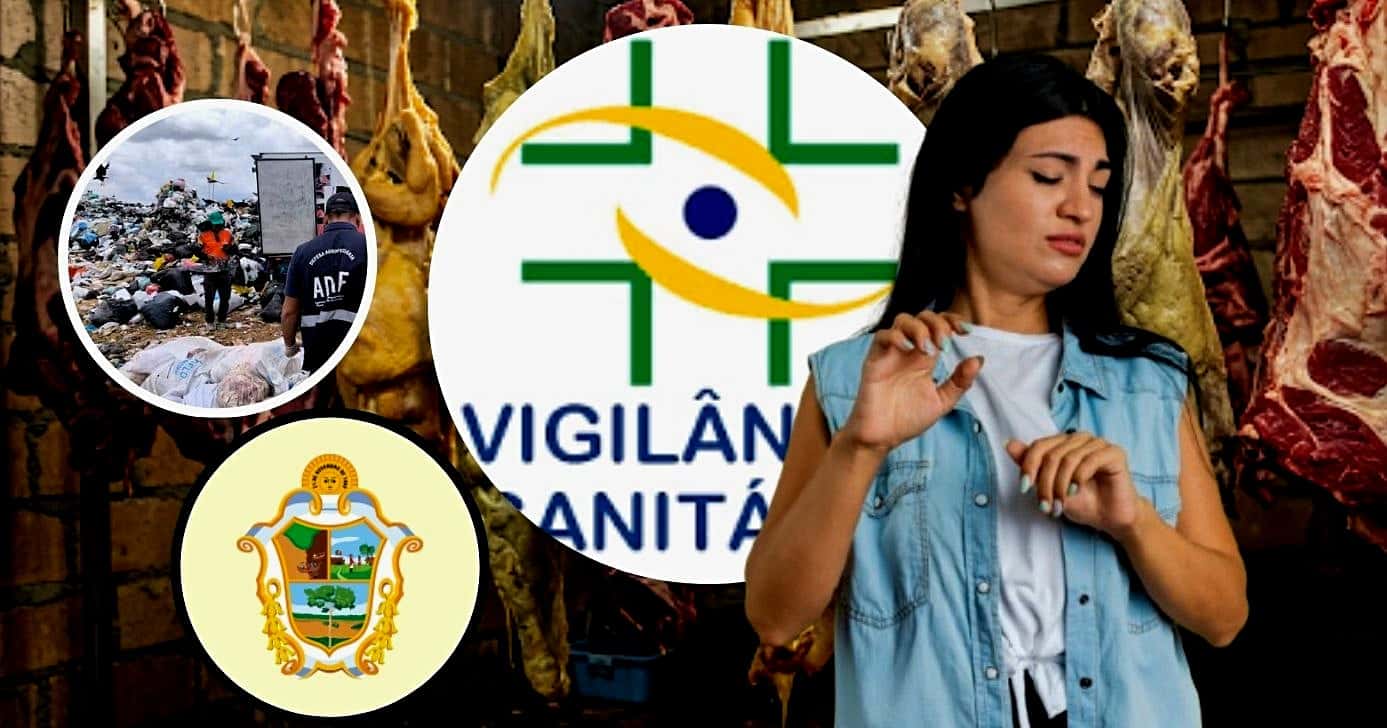 400 kg de carne é jogada no lixo após interdição da Vigilância Sanitária em Manaus, AM (Foto Reprodução/Montagem/TV Foco/Canva/Lennita/VISA)