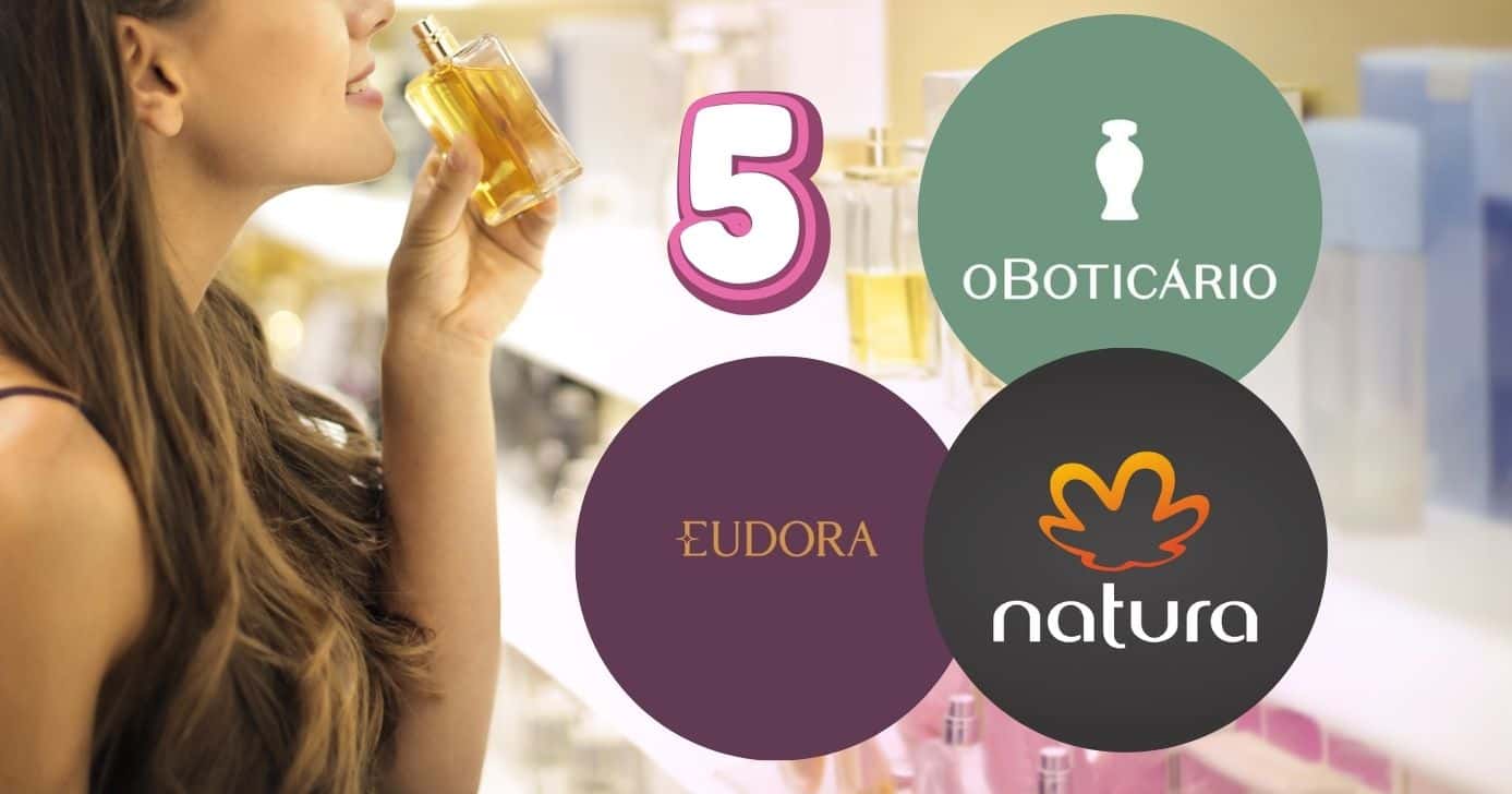 Mulher, perfume, logo da Eudora, Natura e O Boticário (Foto: Reprodução / Canva / Montagem Tv Foco)