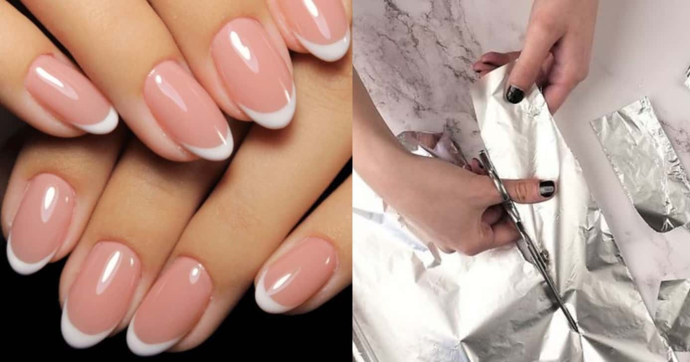 Mulheres usam papel alumínio nas unhas para não gastar no salão (Foto: Montagem/TV Foco)