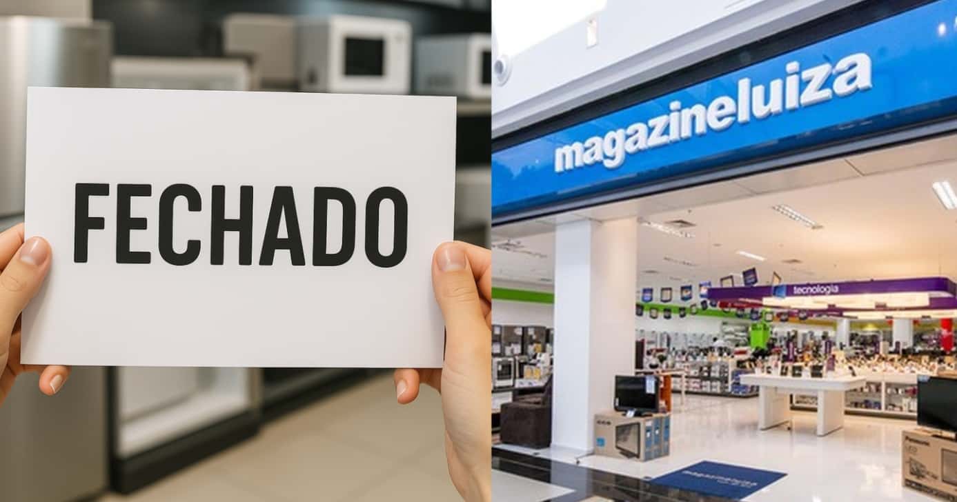 O fechamento de rede de lojas gigantes, rival da Magazine, no MS (Foto: Montagem/TV Foco)