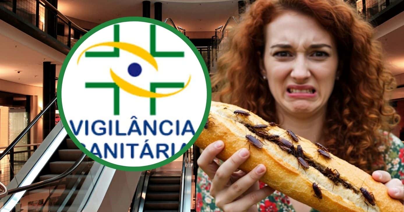 Vigilância Sanitária interdita padaria em shopping do RJ após detectarem a presença de baratas (Foto Reprodução/Montagem/Tv Foco/Canva/Lennita/Tv Foco)