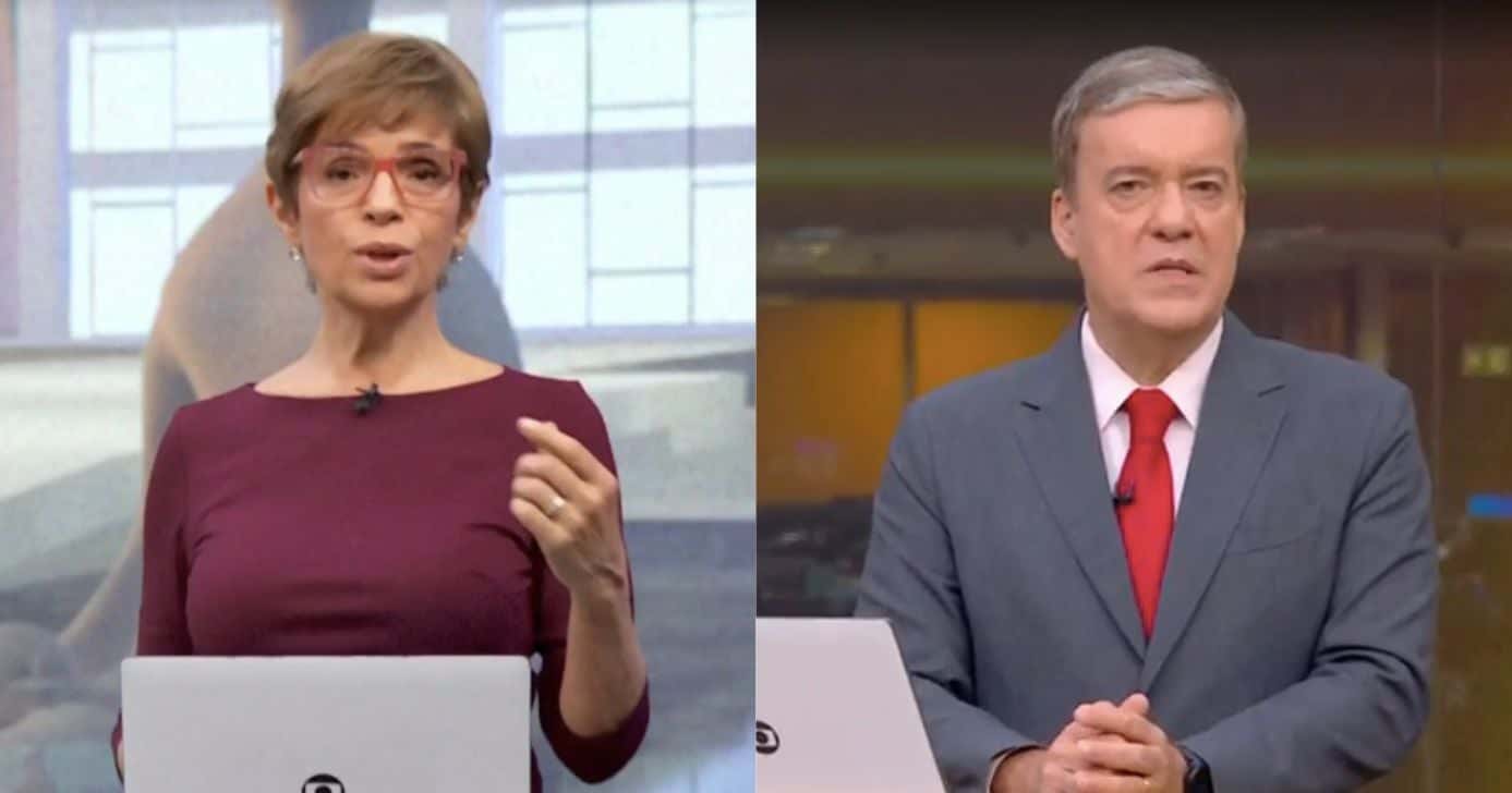 Renata Lo Prete no Jornal da Globo e Roberto Kovalick no Hora 1 (Fotos: Reproduções / Globo)