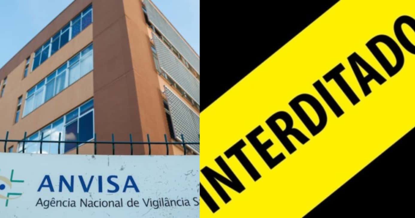 Anvisa e logo de interdição - Foto: Montagem