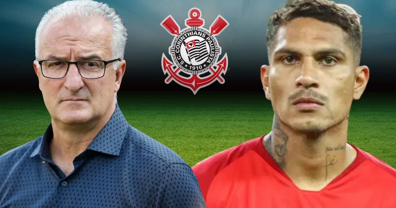 Dorival Júnior e Paolo Guerrero (Foto: Reprodução / Corinthians / Canva / Montagem TV Foco)