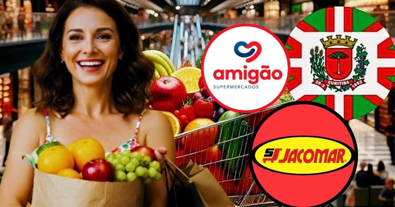Supermercado nº1 ganha nova posição e esmaga rivais como o Jacomar e Amigão, em Curitiba (Foto Reprodução/Montagem/Tv Foco/Canva/Logos/Lennita)