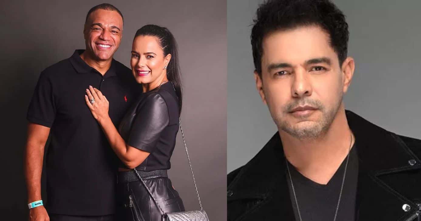 Denílson com Luciele e Zezé - Foto Reprodução Internet
