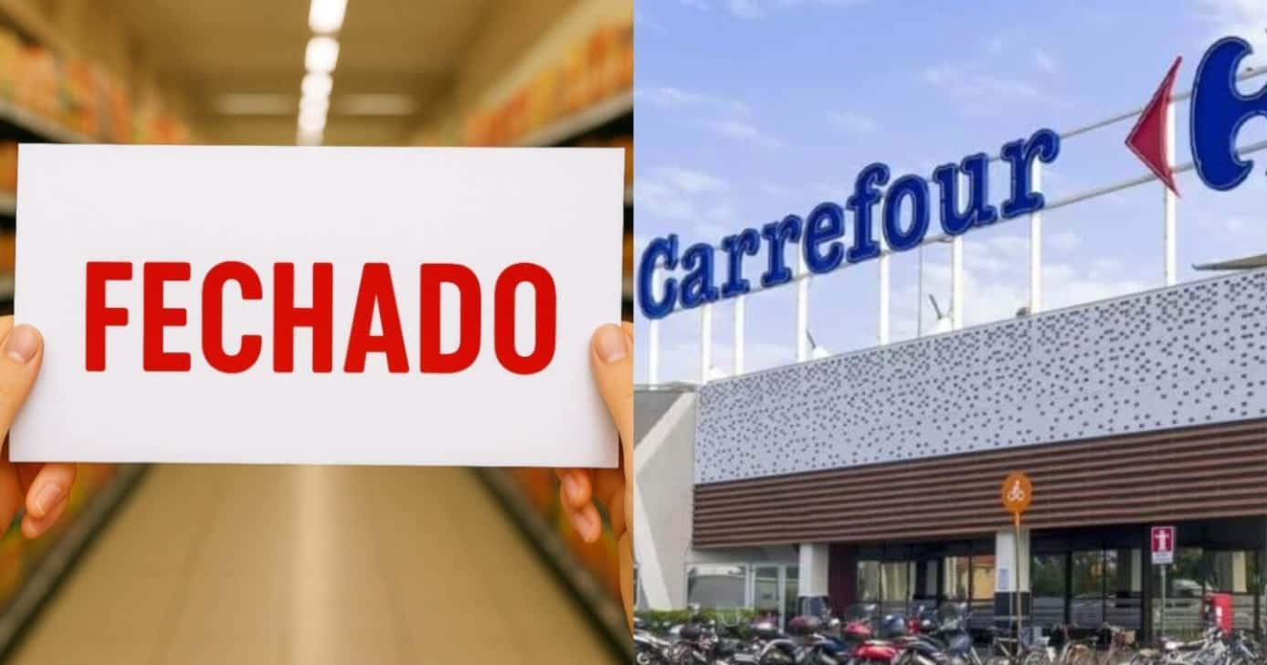 Falência: supermercado como Carrefour tem portas lacradas (Foto: Montagem/TV Foco)