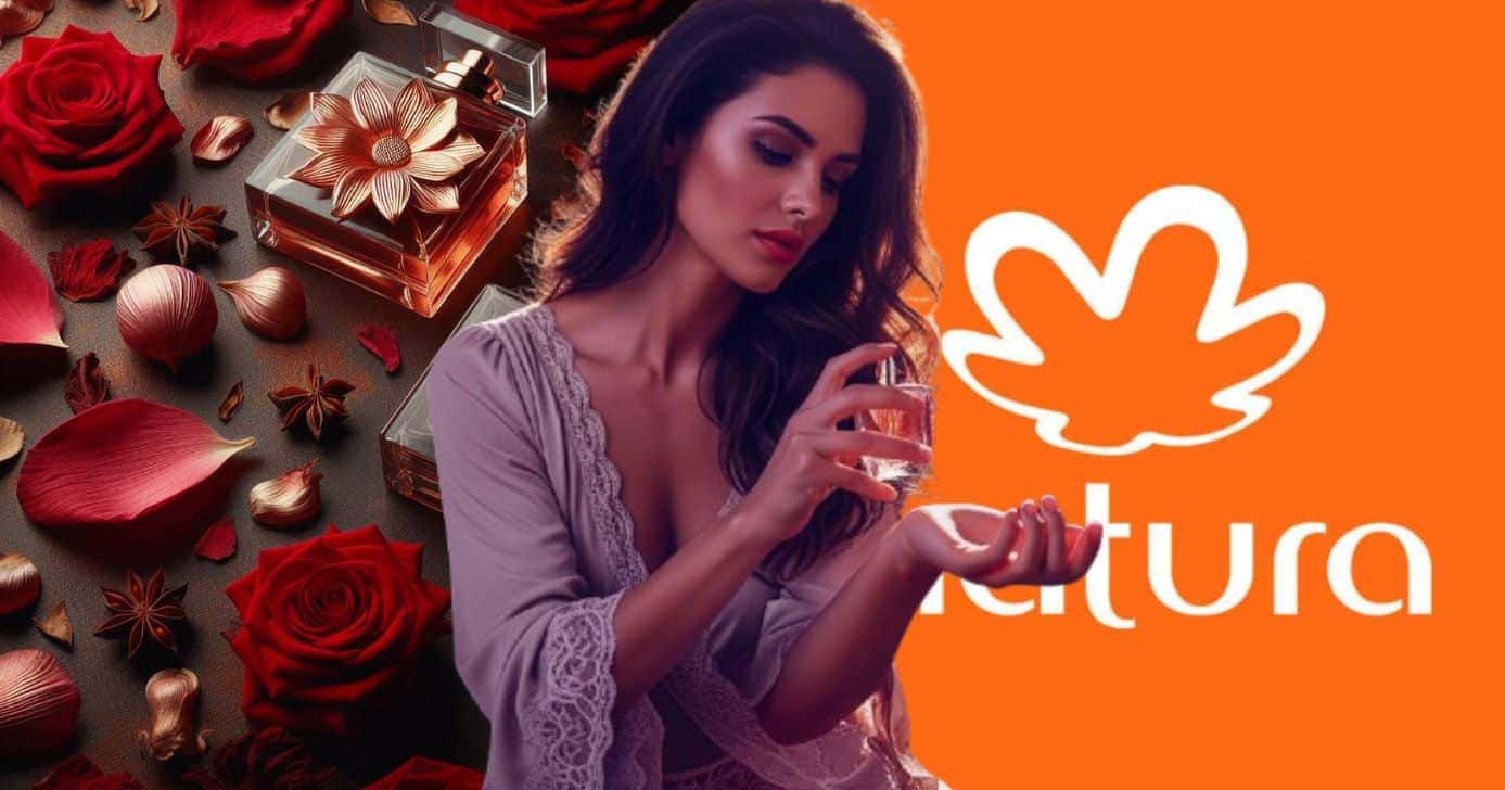 Ilustração de mulher se perfumando/Natura (Foto Reprodução/Montagem/Tv Foco/Lennita/Canva)