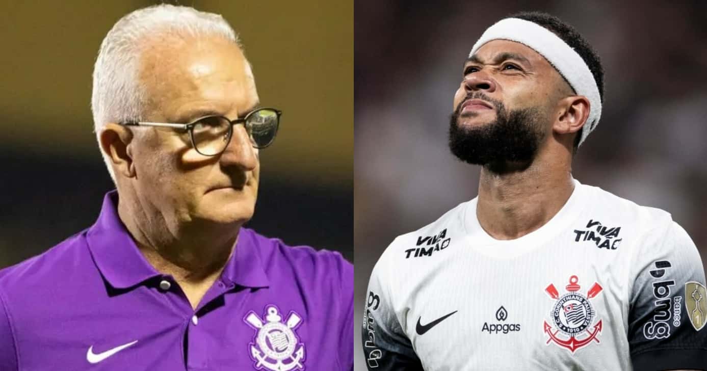 Dorival Jr avisado: Depay tem saída anunciada no Corinthians (Foto: Reprodução/Montagem TV Foco)