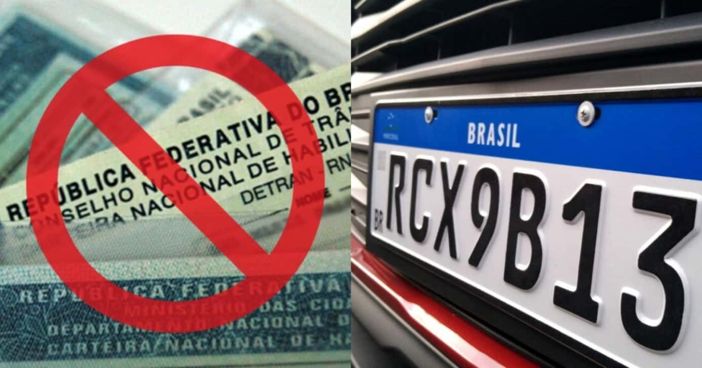 Aviso a motoristas: Lei em vigor da placa pode arrancar sua CNH (Foto: Montagem/TV Foco)