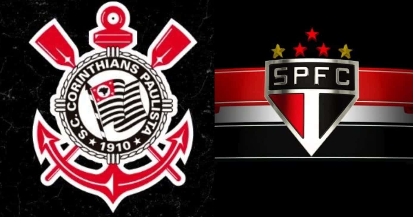 Logo do Corinthians / Logo do São Paulo - Montagem: TVFOCO