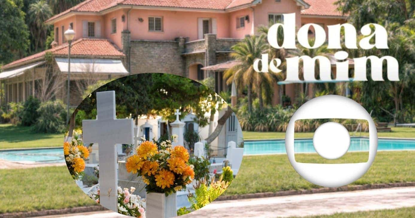 Cemitério e mansão Boaz em Dona de Mim (Foto: Reprodução / Globo / Montagem TV Foco)