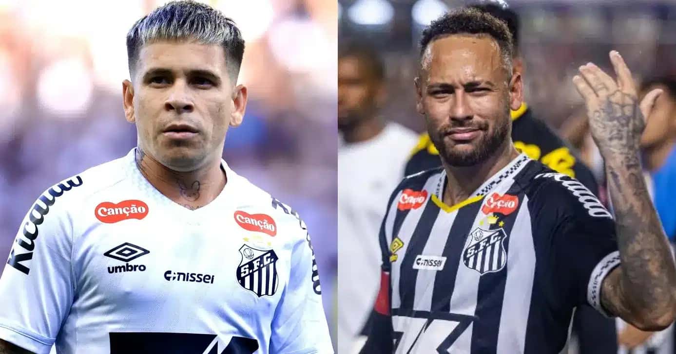 Adeus com Soteldo: Dupla de Neymar tem saída no Santos (Foto: Reprodução/Montagem TV Foco)