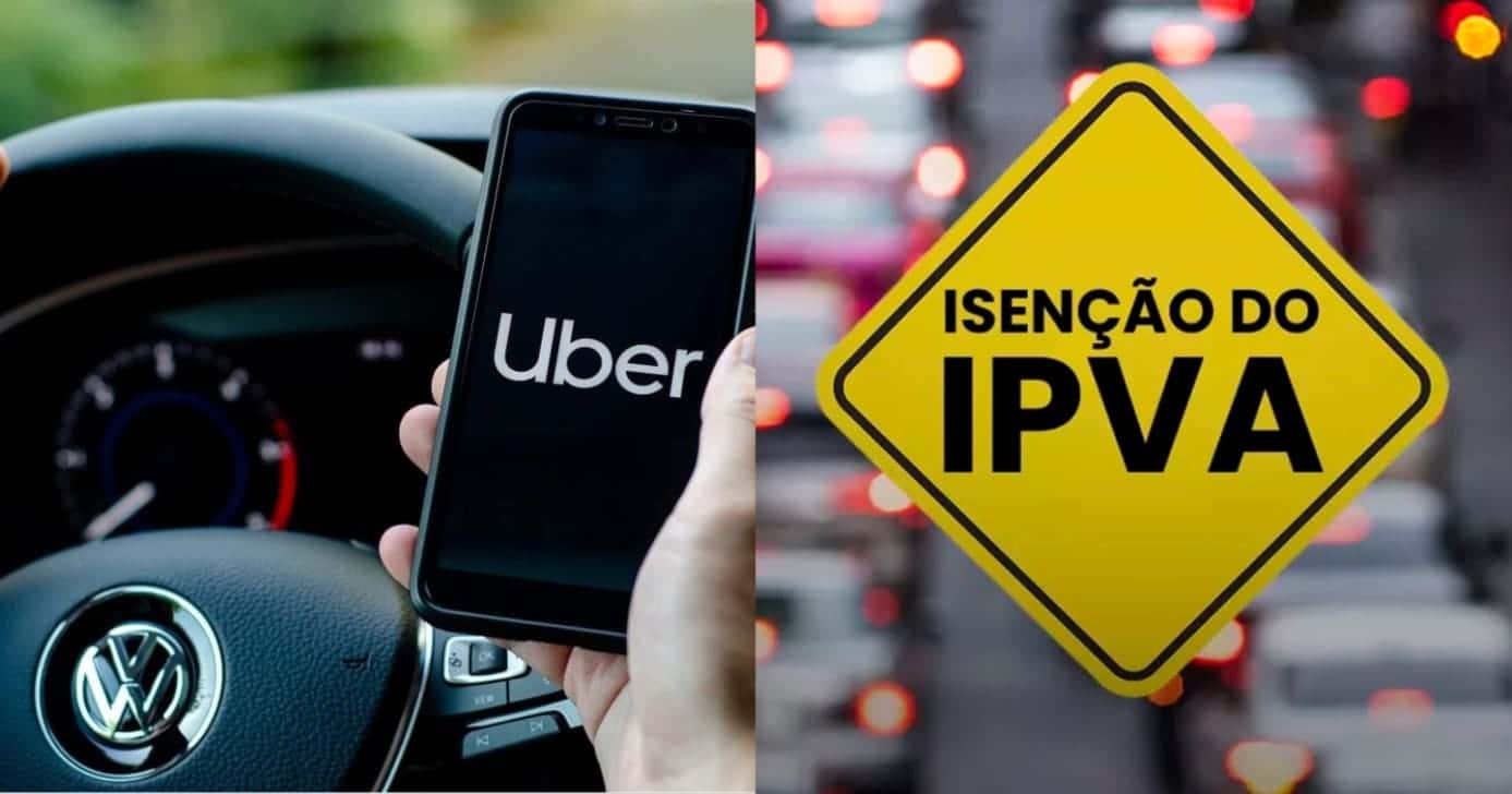 Estado onde o Uber tem isenção do IPVA (Reprodução : Montagem TV Foco)