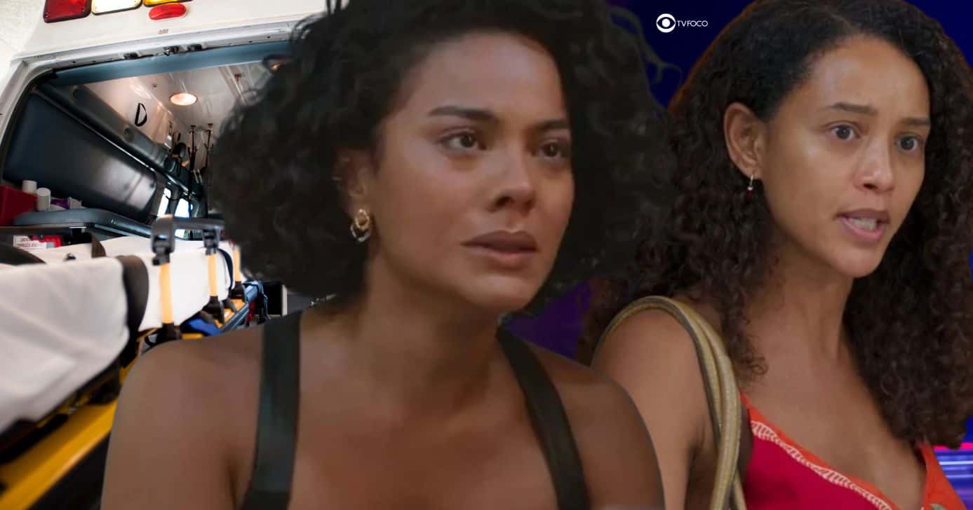 Ilustração de ambulância e Fátima e Raquel em Vale Tudo (Foto: Reprodução / Globo / Montagem TV Foco)