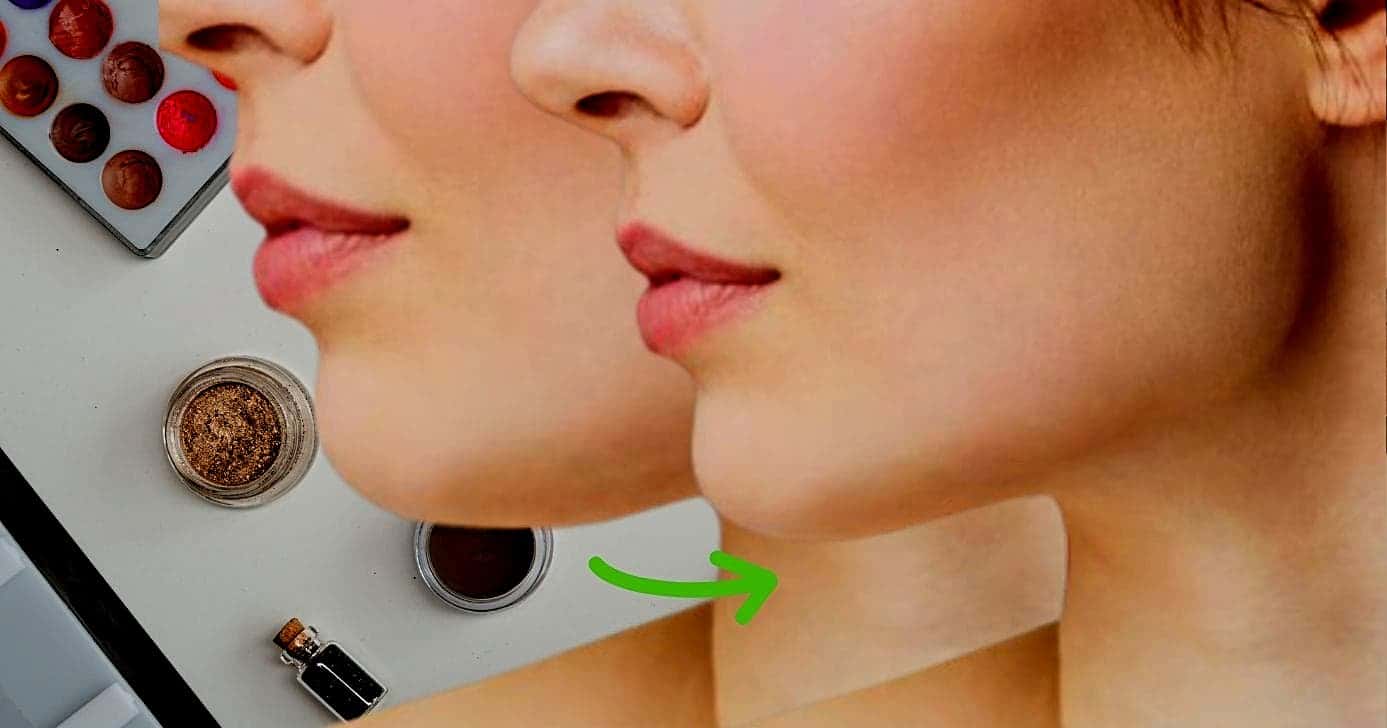 Queixo duplo pode ser bem disfarçado com maquiagem (Foto Reprodução/Montagem/Lennita/Tv Foco/Canva/Freepik/GMN)