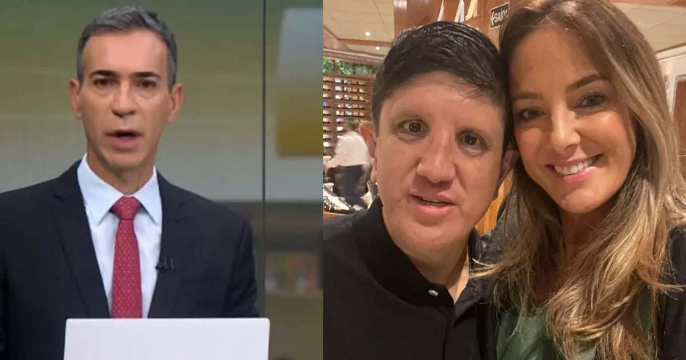 César Tralli / Ticiane Pinheiro e seu irmão Fernando - Fotos: Globo/ Redes Sociais