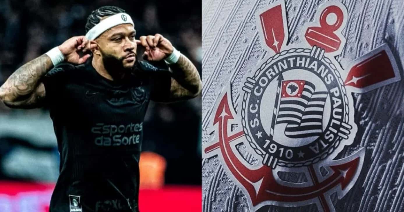 Depay e logo do Corinthians - Foto: Montagem