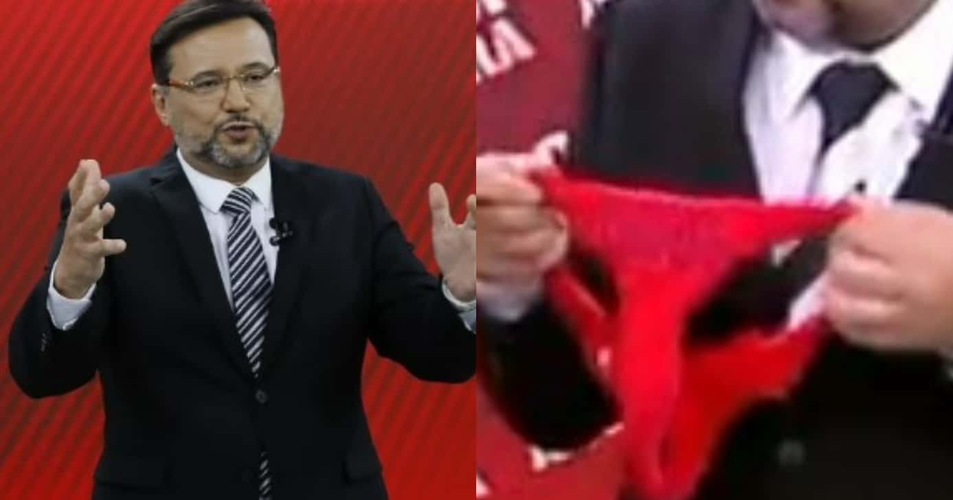 Geraldo Luís surpreende ao usar calcinha no SBT: "Me ajuda" (Foto: Reprodução/Montagem TV Foco)