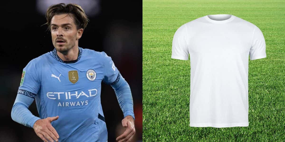 Grealish prestes a vestir branco em 2025 (Reprodução: Visionhaus)