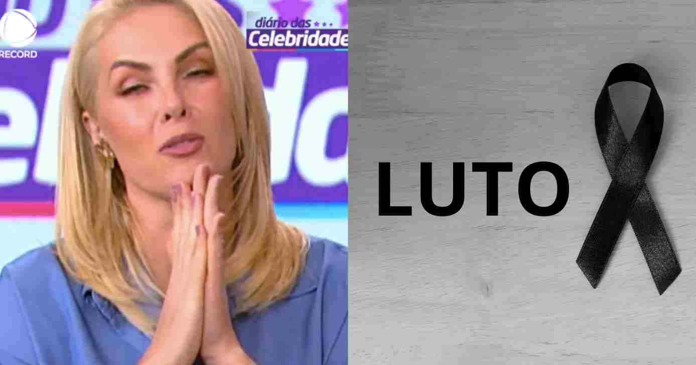 Ana Hickmann. no Hoje Em Dia e imagem de luto (Fotos: Reproduções / Record / Canva)