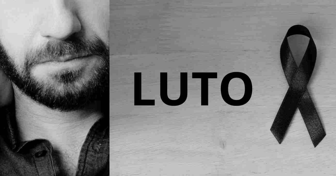Ator e imagem de luto (Fotos: Reproduções / YouTube / Canva)
