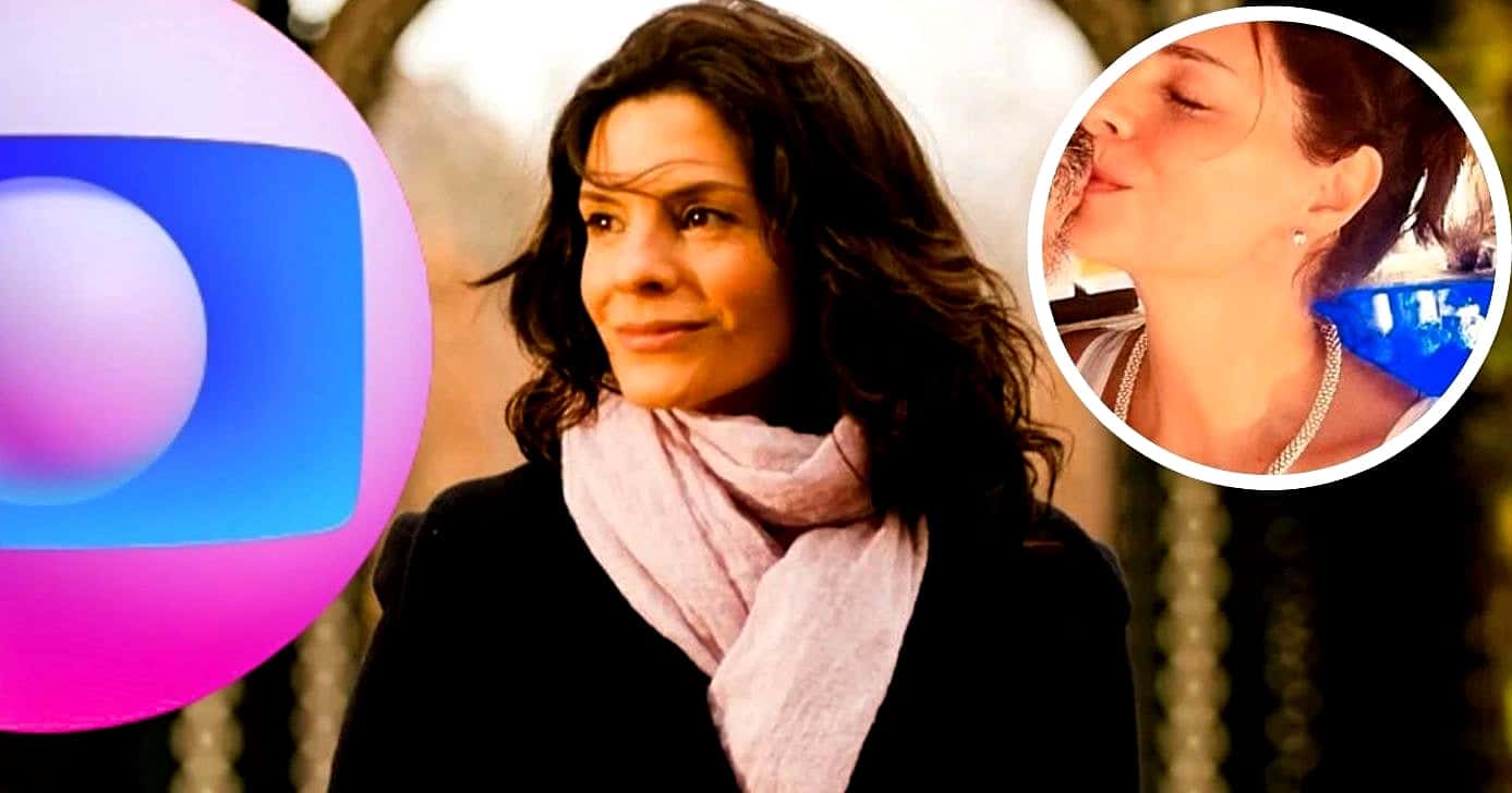 Helena Ranaldi em cena da novela "Em Família" da Globo/ Ela com o marido atualmente em recorte (Foto Reprodução/Montagem/Instagram/@Instagram@helenaranaldi/Canva/Globo/Lennita/TV Foco)