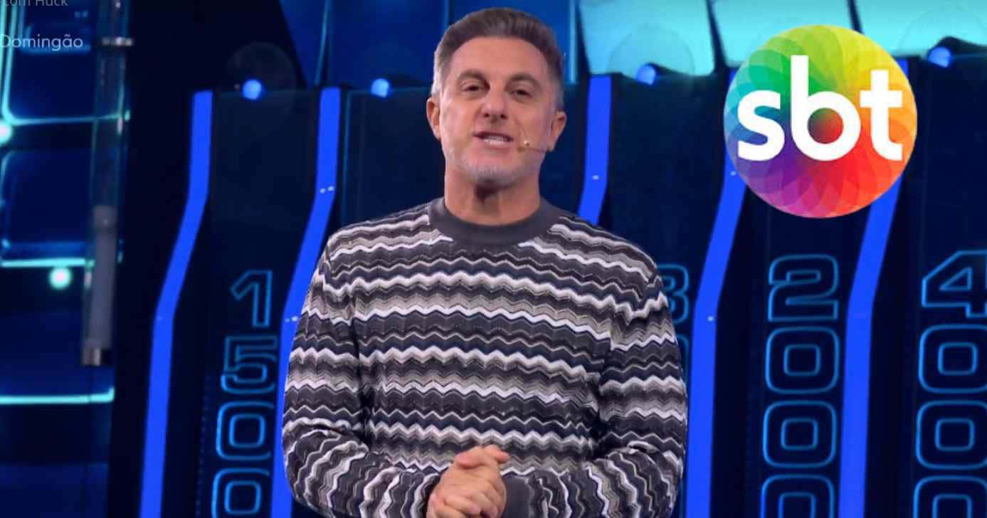 Luciano Huck no Domingão e logo SBT (Fotos: Reproduções / GloboPlay / SBT)