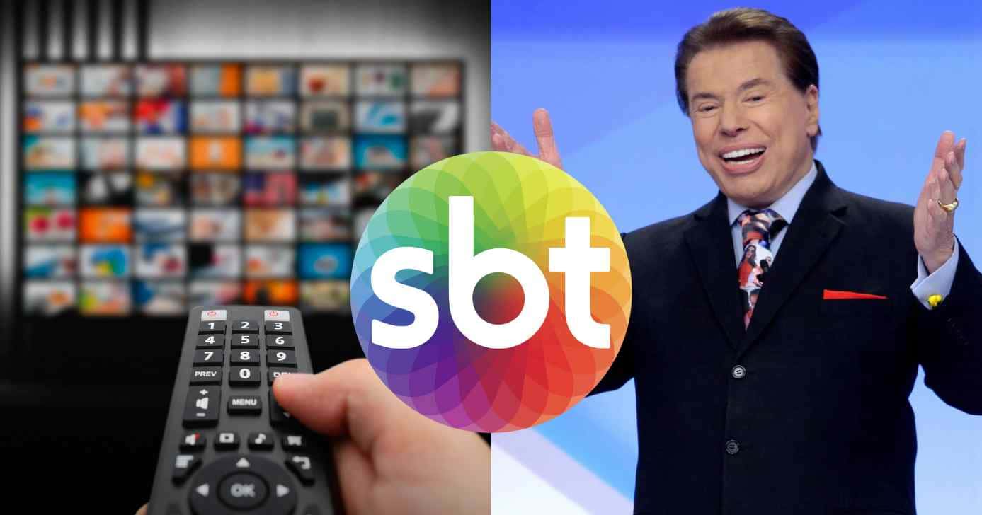 Pessoa assistindo televisão, logo SBT e Silvio Santos (Fotos: Reproduções / Canva / SBT)