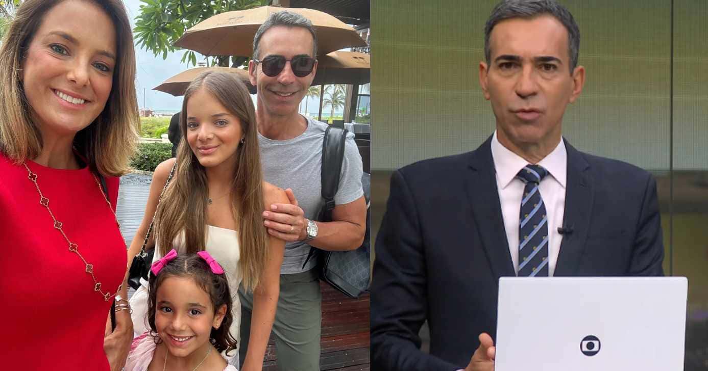 Ticiane Pinheiro, Manuella, Rafaella Justus e César Tralli (Fotos: Reproduções / Instagram / Globo)
