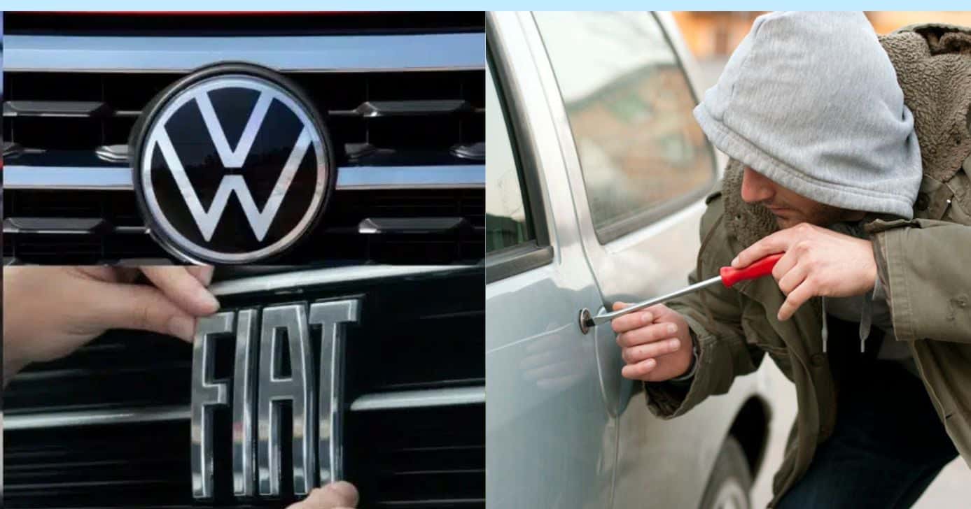 Carros da Fiat e Volks precisam saber que são os mais roubados - Foto: Montagem