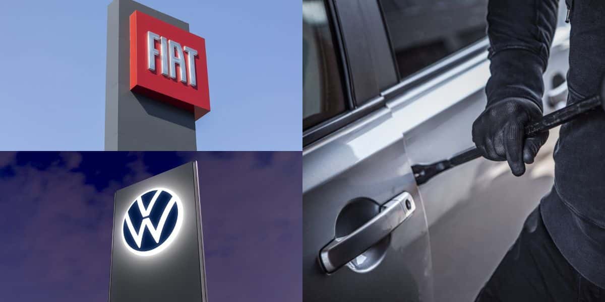 Fiat e Volks entre os carros mais roubados no Brasil (Reprodução: Montagem TV Foco0