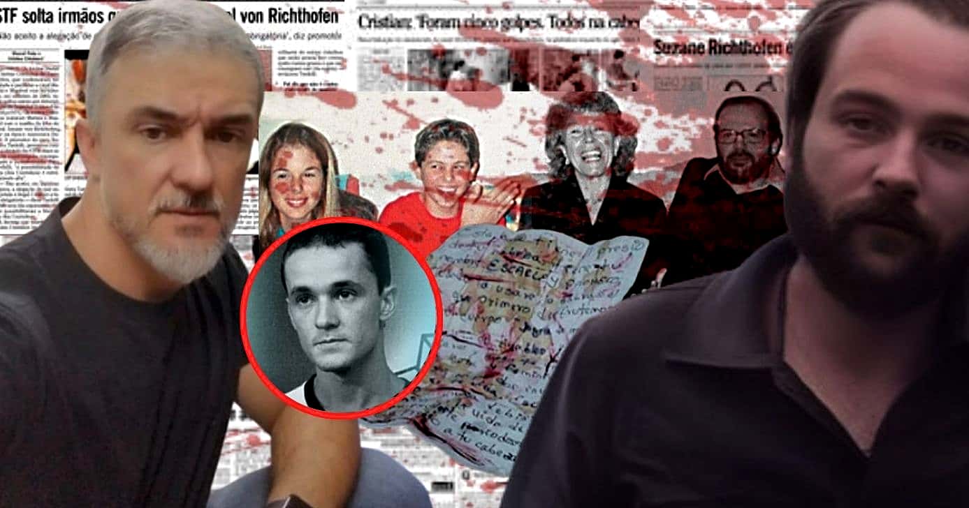 Carta endereçada ao irmão de Suzane Von Richthofen choca (Foto Reprodução/Montagem/Lennita/Recortes de jornal/ SBT/ Record/GMN/Canva)