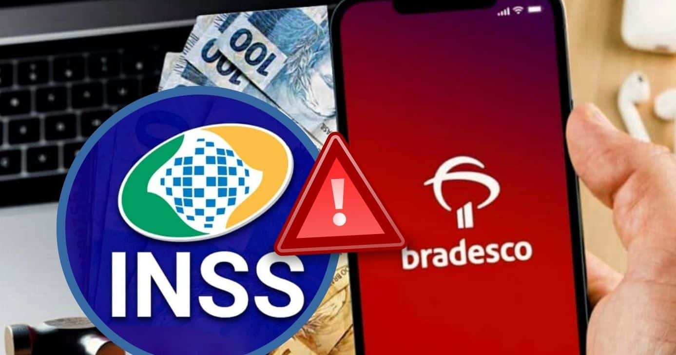 Bradesco emite comunicado importante aos aposentados e pensionistas do INSS (Foto Reprodução/Montagem/Lennita/TV Foco/Canva/INSS/Bradesco)